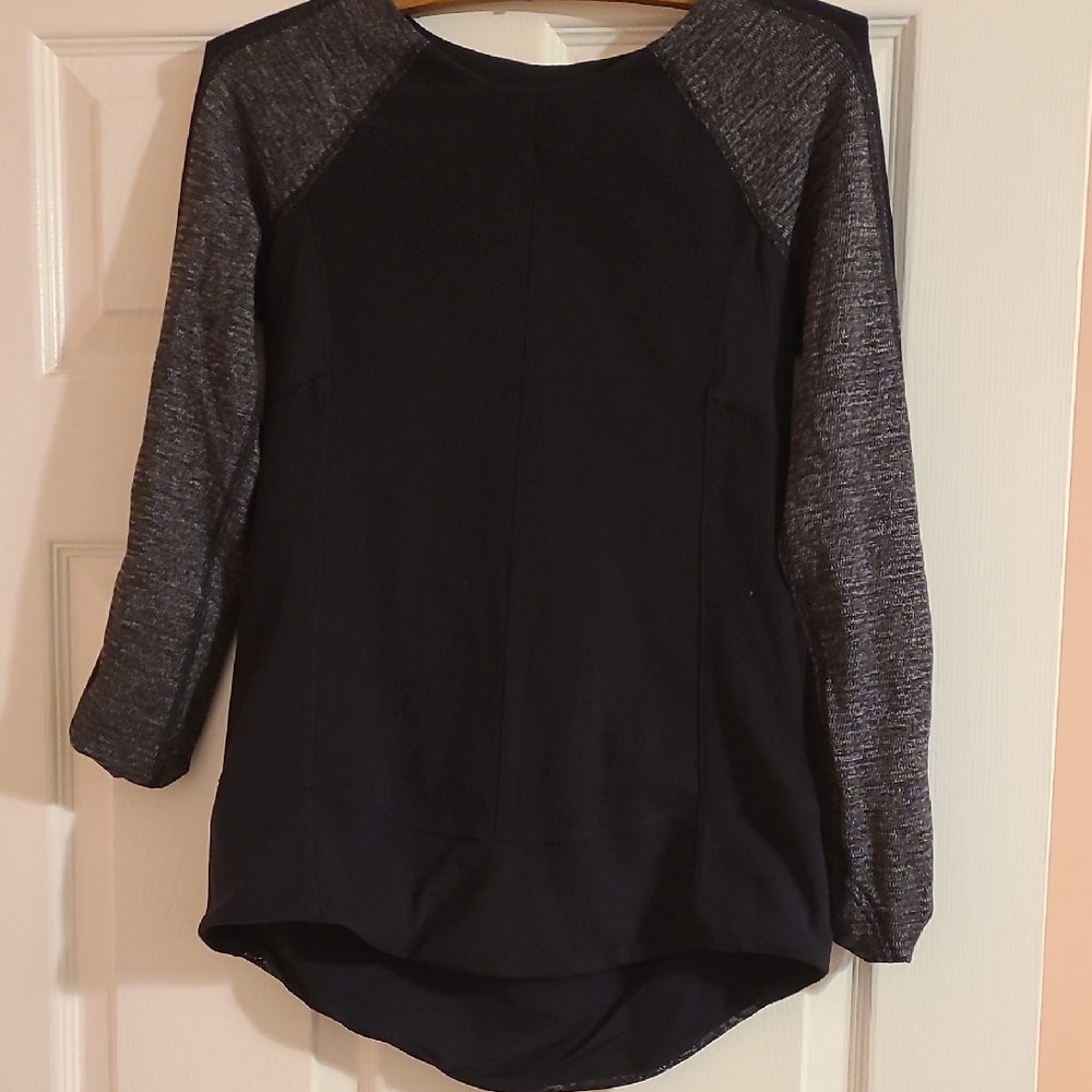 Black and Gray Long Sleeve Top